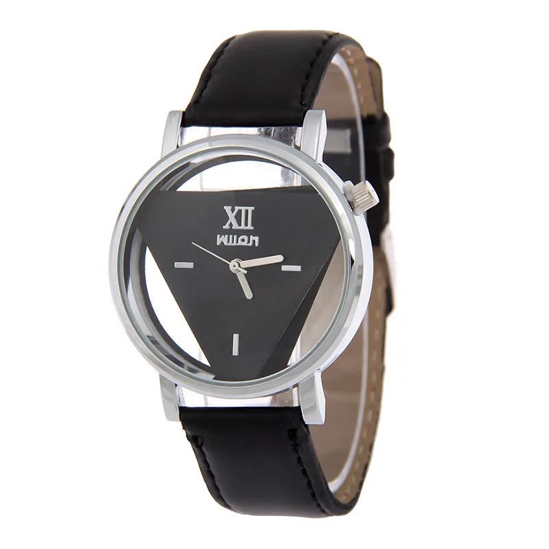 New Design Fashion Ladies Watches Elegant Hollow Triangle Watch Women Thin Leather Strap Quartz Watch Gifts Relogio Feminino