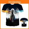 Exquisite Fire Ice Wings Angel Printed 3d T-shirts With Hip Hop Flair For Trendsetters