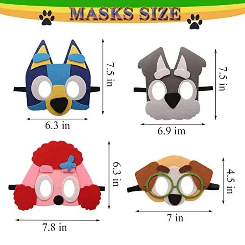 10/12pcs Cute Animal Jungle Animal Felt Mask Cartoon Forest Animal Masks Ress-Up Party Accessory