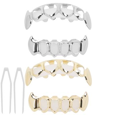 Hollow Plating Teeth Brace Fashionable Metal Teeth Decoration Jewelry for Party