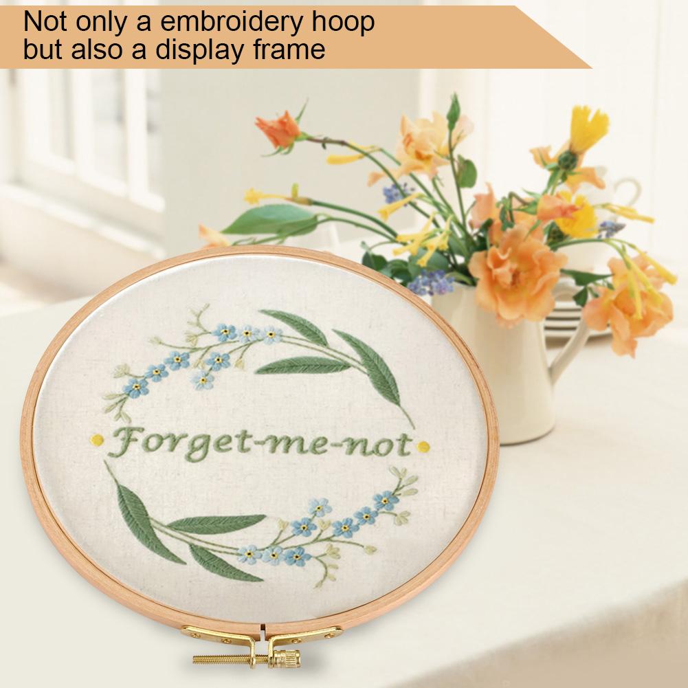 Hand Embroidery Hoop Wooden Circle Frame for Cross Stitch Embroider Needle Arts DIY Tool 18cm