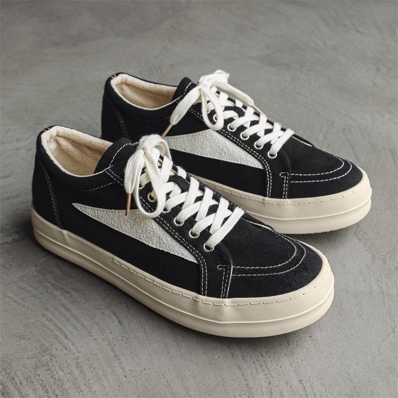 

Нишевые мужские парусиновые кроссовки в ретро-стиле - Перевернутый треугольник, на толстой подошве, весенние, увеличивающие рост, универсальная повседневная спортивная обувь 35