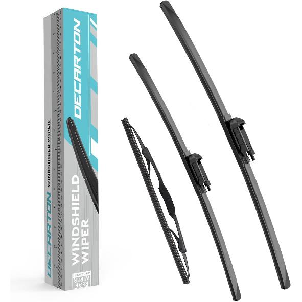 3 Wipers Replacement for Chevrolet Chevy Equinox 2018 , Original Equipment Windshield Wiper Blade Front and Rear Wiper Set-24”+18”+12”(Set For Chevrolet Traverse 20