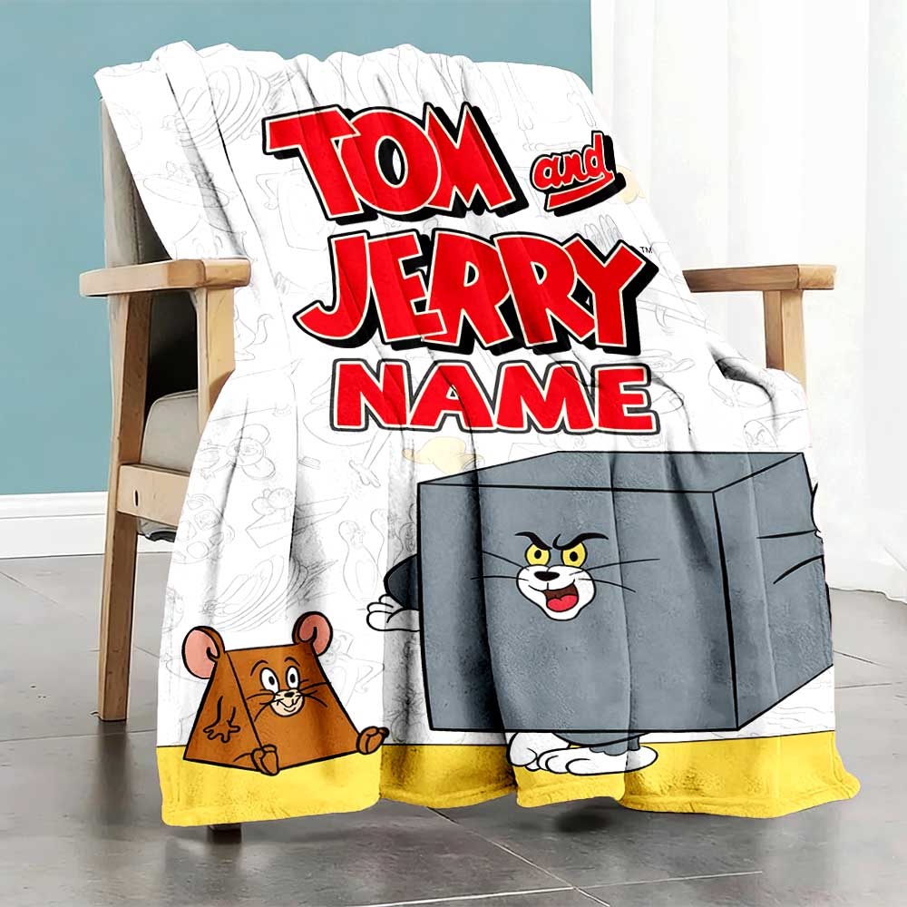 Warner Bros. Works (77) Personalized Name Blanket Throw Customizable Blanket Warmthful Decor Versatile for Chair Office Chair Nap Picnics
