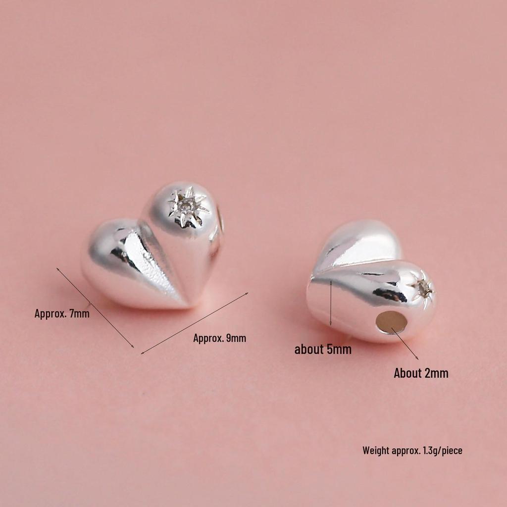 18K Gold Zirkon Stern Herz Pfirsich Po Spacer Perlen für DIY Schmuck