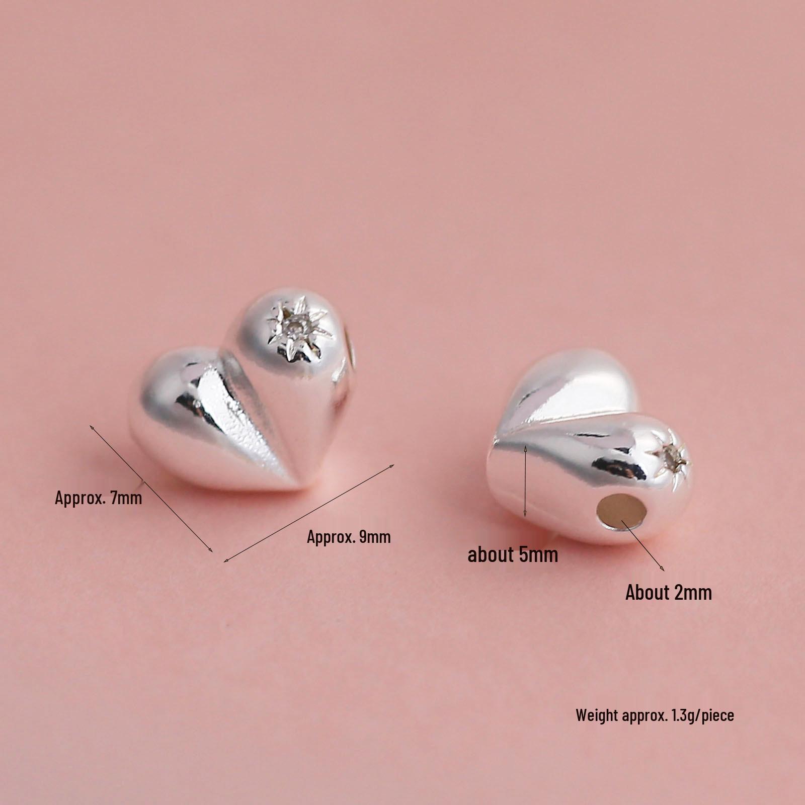 

18K Gold Zircon Star Heart Peach Butt Spacer Beads for DIY Jewelry
