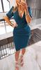 Elegant Navy Turquoise Dress For Evening Party Xl