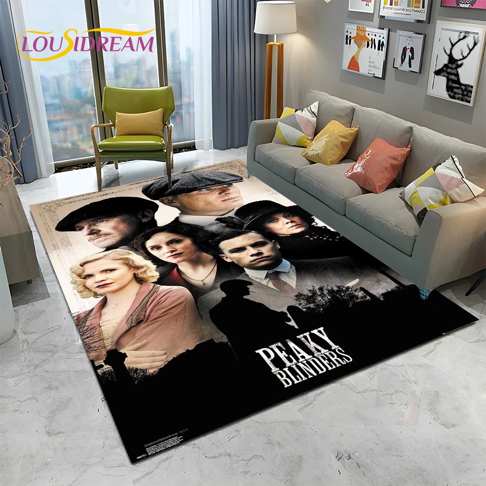 HD Tommy Shelby 3D P-Peaky Blinders Carpet Rug for Home Living Room Bedroom Sofa Doormat Decor,kids Area Rug Non-slip Floor Mat