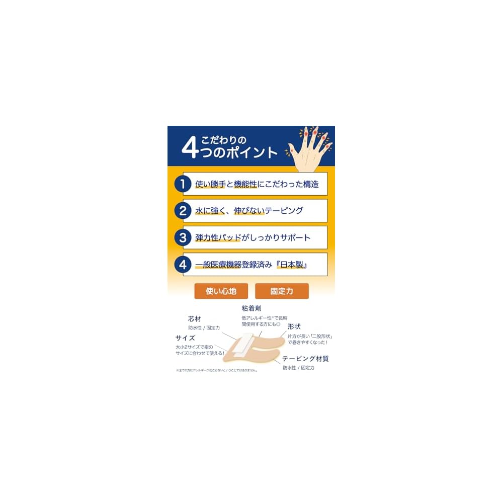 Takeuchi Pharmaceutical Heberden's Node Support Tape, 90 pieces (30 pieces x 3), stretchable,