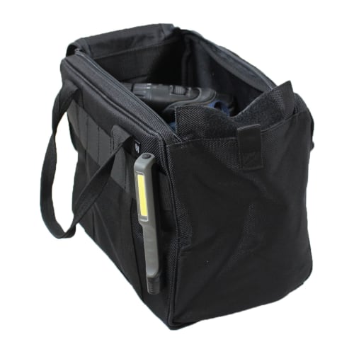 BIGMAN Double Zip Tool Bag, Volume 13, BMB-06, Durable Black Fabric Tool Bag for DIY and Outdoor Use, Model Number: 4962308193272