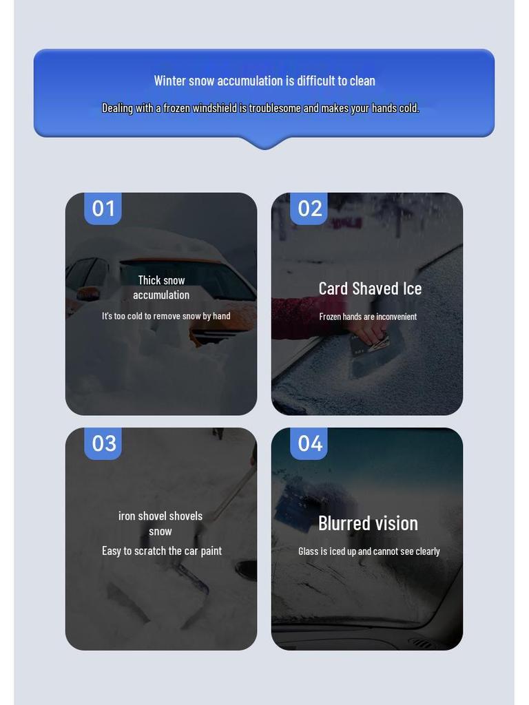 Multifunctional 3-in-1 Telescopic Snow Shovel and Ice Scraper