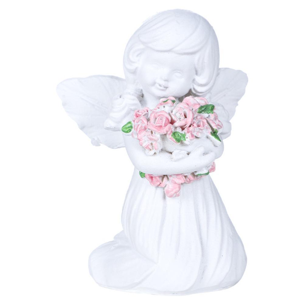 Resin Painted Little Angel Statue Creative Garden Miniature Sculpture  Festive Atmosphere