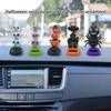 Solar Powered Halloween Figure Dancing Toy Pumpkins Solar Shaking Head Dancing Doll Ornament for Car Dashboard Decors
