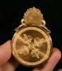 Tibet Bronze Gilt Painting Mahakala Buddha Winged Garuda Bird Amulet Pendant
