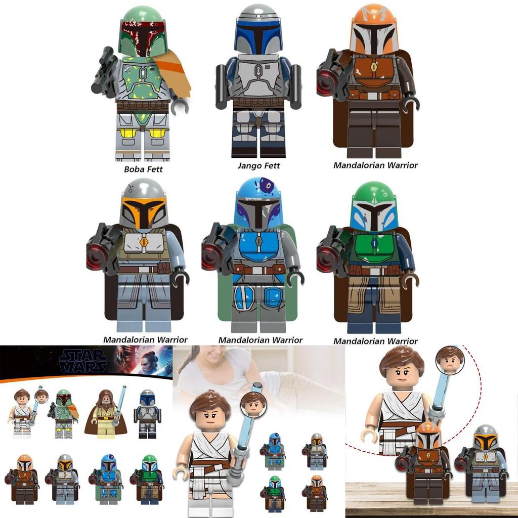 Minifigures Buliding Blocks Bricks Figures Rey Boba Fett