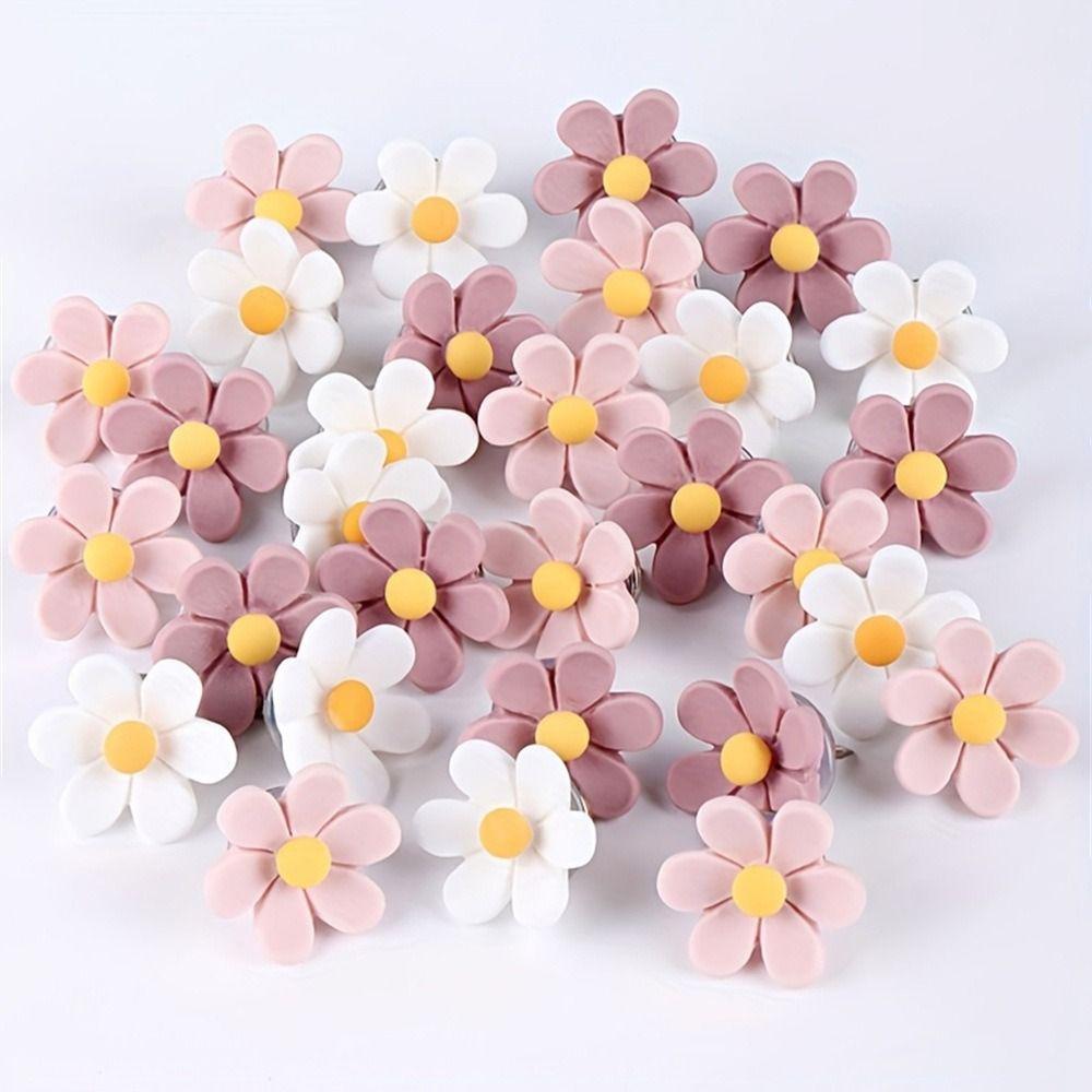 20/30/50Pcs Creative Six-Petal Flower Pushpins DIY Thumb Tacks Portable Board Push Pin Corkboard