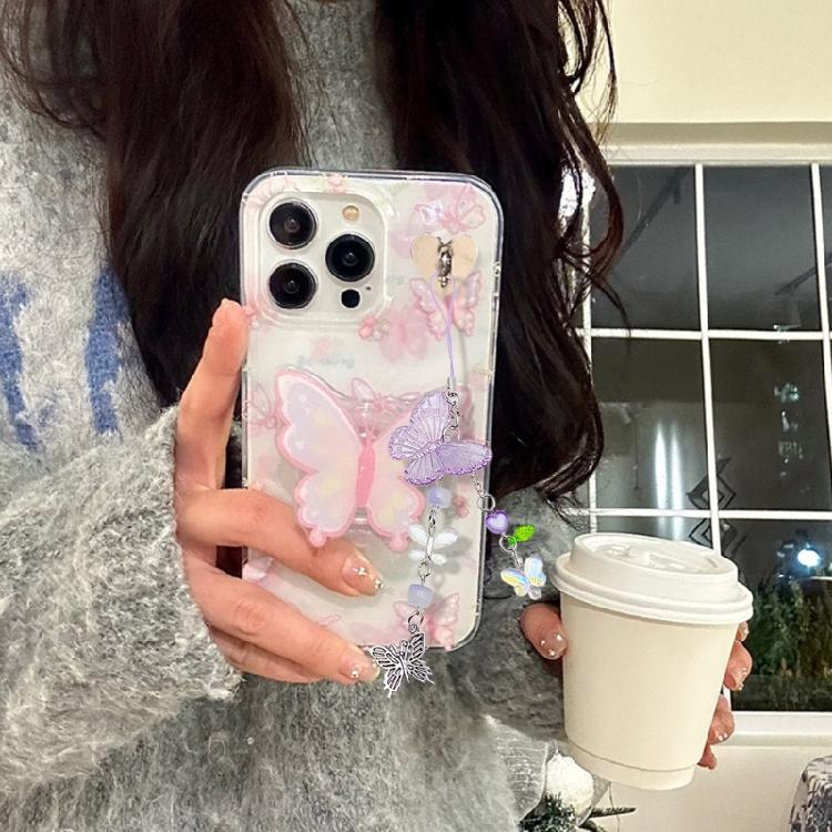 Elegant Phone Pendant Keychain Beaded Bowknot Keyring Decorative Straps Accessory for Wallet Bag Keychain Case