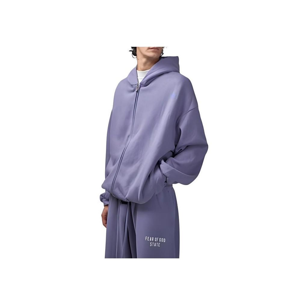 Fear of God Essentials Heavy Fleece Full Zip Hoodie Lavender Men Tops Purple 192BT246247F