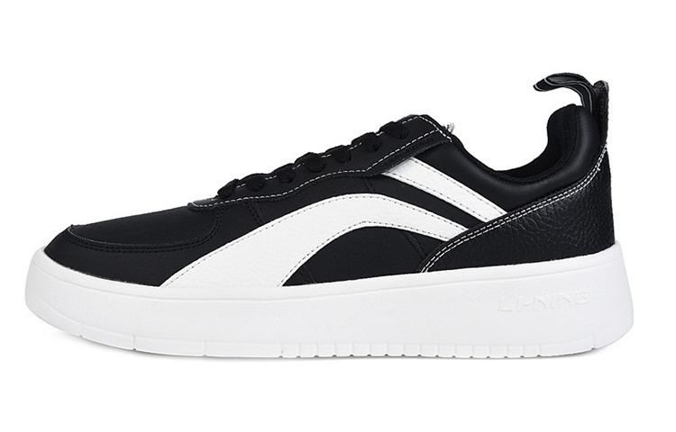 Li Ning Wave Superwave Винтажные Легкие Низкие Кеды для Скейтборда Унисекс Черно-Белые AGCN121-2 39