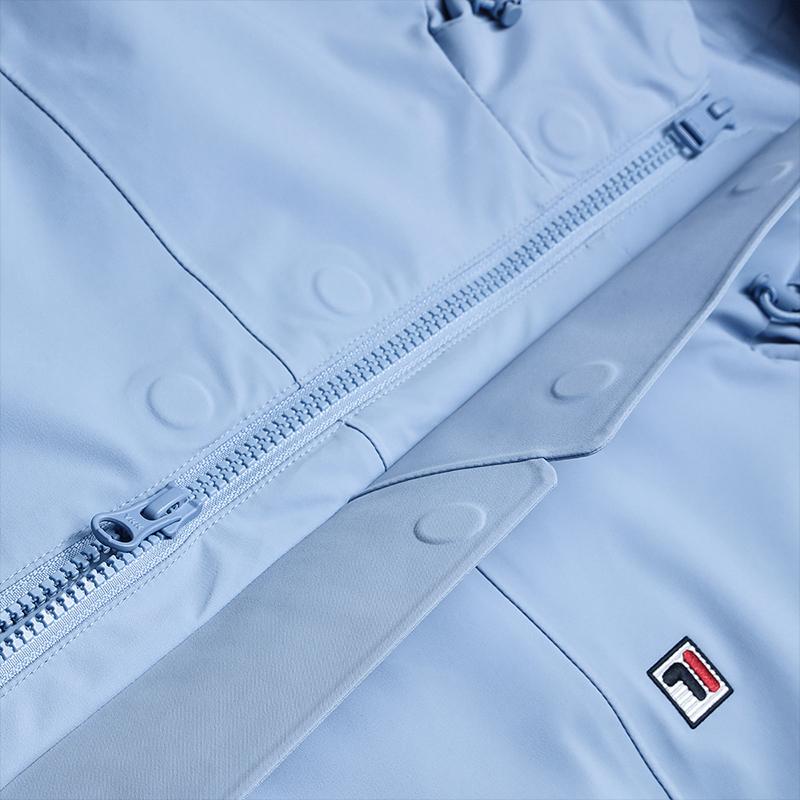 FILA Heritage Minimalist Casual Trendy Versatile Durable Woven Loose Hooded Jacket Men jackets Sky-Blue F11M548702FBU