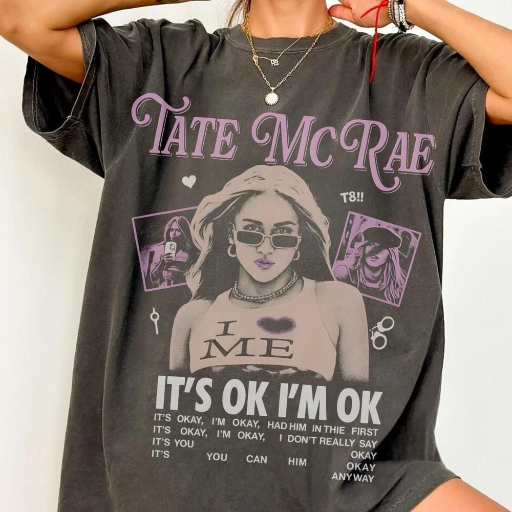 Тейт МакРей Тур «Все в порядке, я в порядке» 2025 футболка с коротким рукавом цвет угольный VK01894 Унисекс футболка XXL