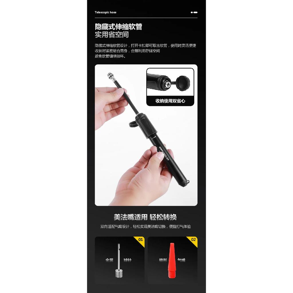 Portable Bike High-Pressure Pump Mini Aluminum Alloy Bike Pump Schrader Presta Valve MTB Road Bicycle Pump Cycling Accessories