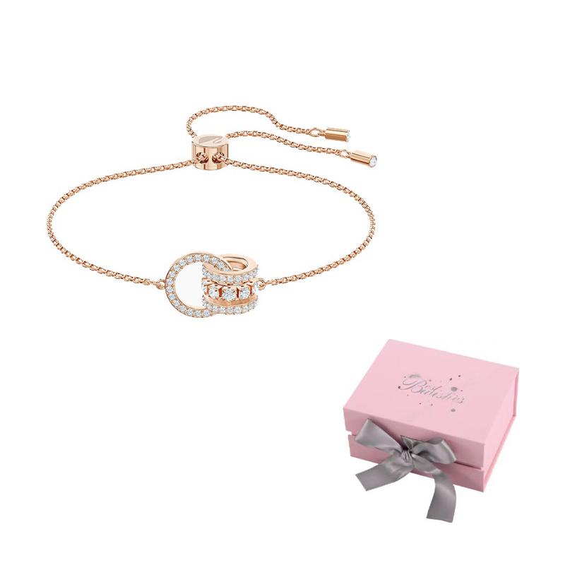 Swarovski Further Faux Crystal Bracelets Womens F-Pink bow gift box розового золота