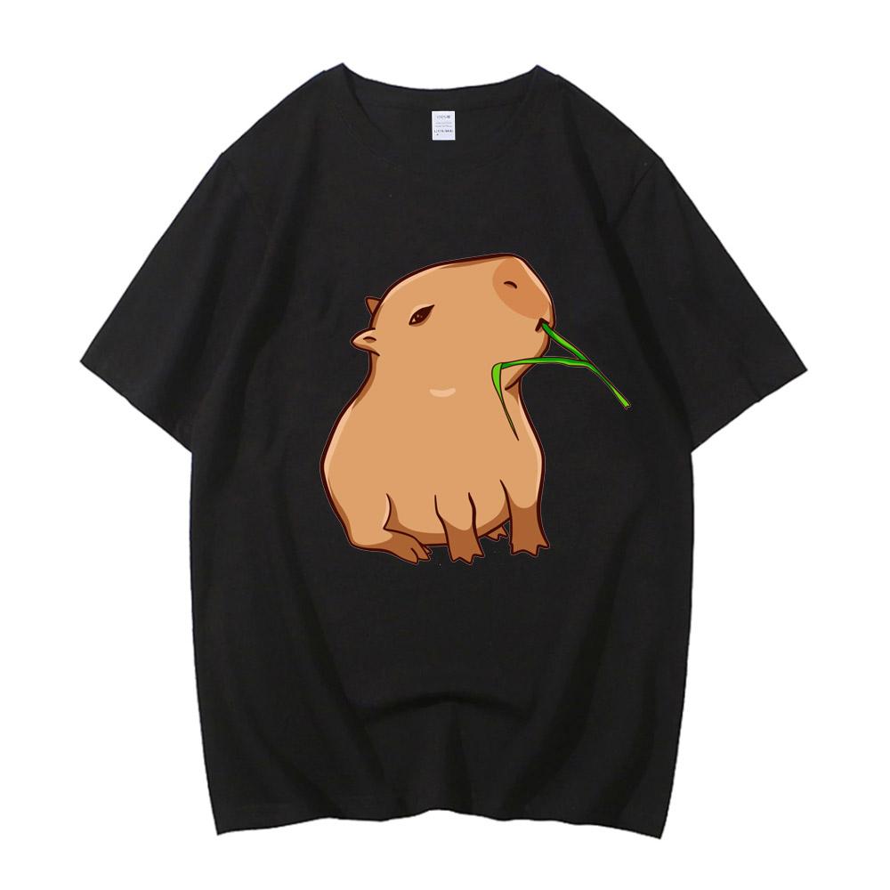 Capybara Ringer T-shirts Rolig Capibara Gnagare Djurälskare Humor T-shirt Dam Unisex Högkvalitativa Casual Kortärmade Toppar