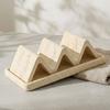Natural Travertine Japanese Style Soap Dish Minimalist with Drainage Soap Holder Sandstone Wave Shaped Soap Tray Hotel Bathroom
