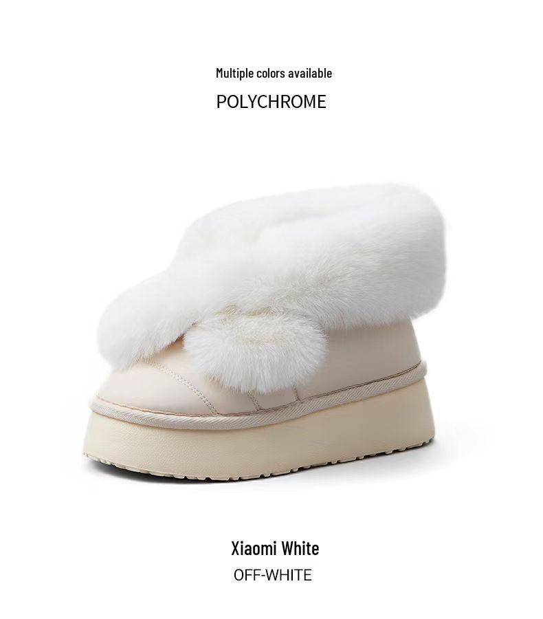

2025 Women s Winter Little Rabbit Snow Boots & Non-slip Cotton Slippers 35-36 (for usual 34-35)