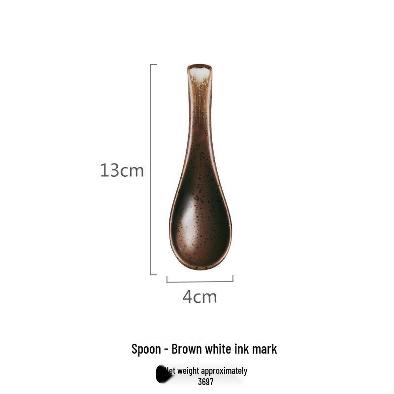 Hand-Painted Retro Ceramic Japanese Spoon: Tasting, Rice, Soup & Dessert