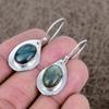 Labradorite Gemstone Handmade 925 Sterling Silver Jewelry Earring 1.58" KKG-646