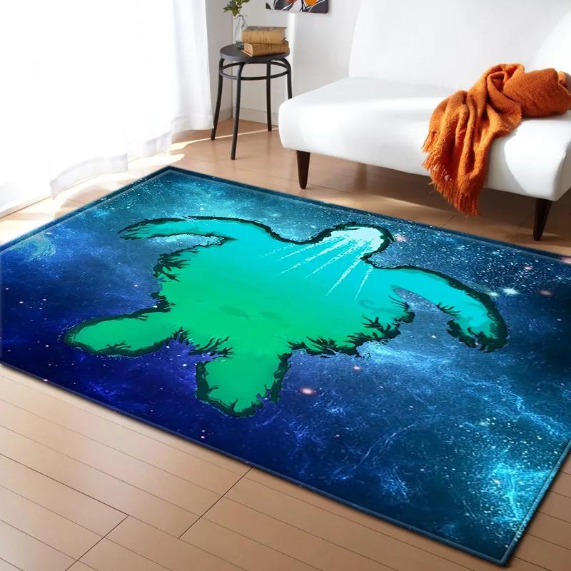 Sea Turtle 3D Print Large Carpet Marine Animal Series Area Rugs Living Room Non-slip Mat Home Decorative Kids Play Bedroom Rug