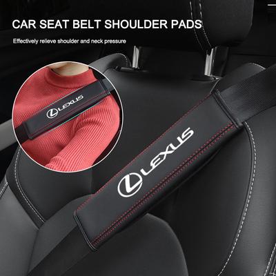 2PCS Car Safety Seat Belt Shoulder Cover Protection Pads For IS250 Ct200h LS430 LX570 NX300h IS300h RX330 ES300h UX250h