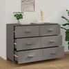 Sideboard HAMAR Light Grey 113x40x80 Cm Solid Pine Wood