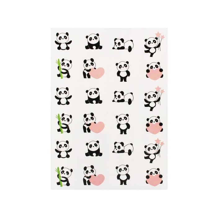 Gommettes - Panda - 48 pièces - Autocollants créatifs - Multicolore - Scrapbooking