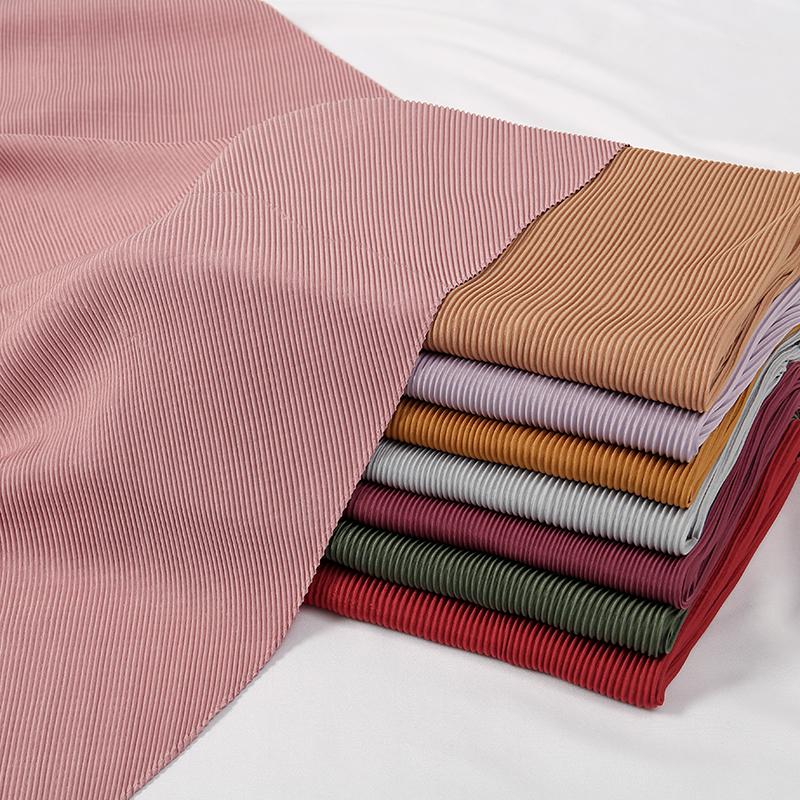 Maldives  Muslim Pleated Square Scarf Matt Silk Plain Hijab Women Crinkle Satin Headscarf Premium Soft Wrinkle Scarves