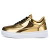 Herrenmode Flats Sneaker Schuhe Lässig Sport Lampe Party Golden Schwarz Stiefel Lackleder mit glänzender Oberfläche und dicker Sohle Gemütlich