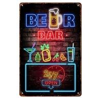 HD Metal Tin Sign Vintage Funny Beer Bar Wall Decor Retro No Working Steak Timer Alcohol Sign for Man Cave Pub Bar Kitchen Dec