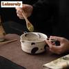 Niedliches Haustier Japanisches Matcha-Set Keramikschale Bambus Matcha-Besen Teelöffel Teesets Geschenke für Teeliebhaber Teezubereitungswerkzeuge Zubehör