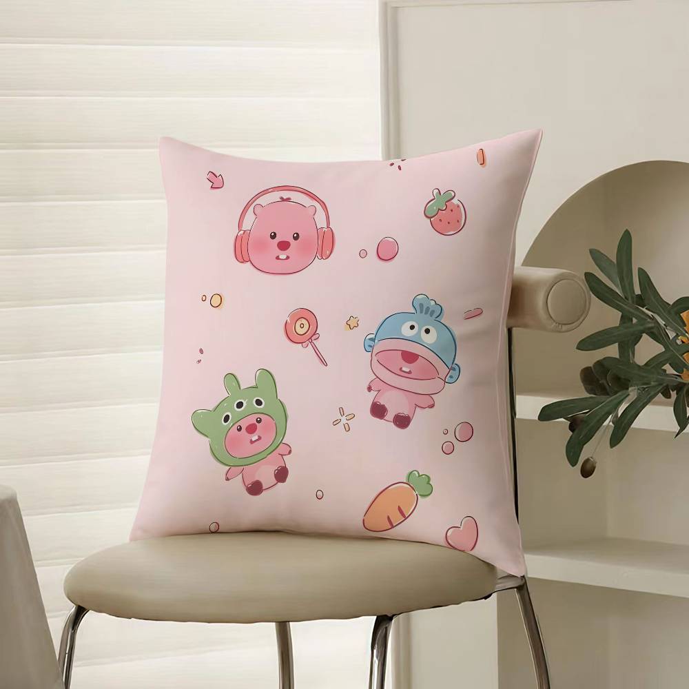 Popular Cute Loopy-Y For Fun Pillow Case Comfort Sofa Bed Silky elegant Invisible zipper Decorative cushion cover