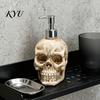 Versatile Lotion Container for Bathrooms Skull Dispenser Bottle with Pump, Large Capacity Vinyl Refillable Dark Style Home Decor Gifts Container,
