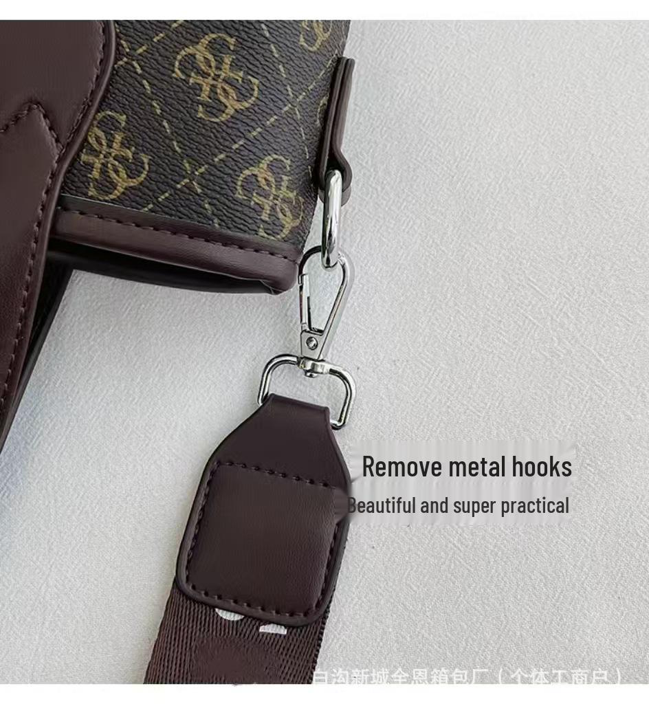 Tide Women's Fashion Tote Bag with Letter Print and Wide Shoulder Strap for Crossbody Use