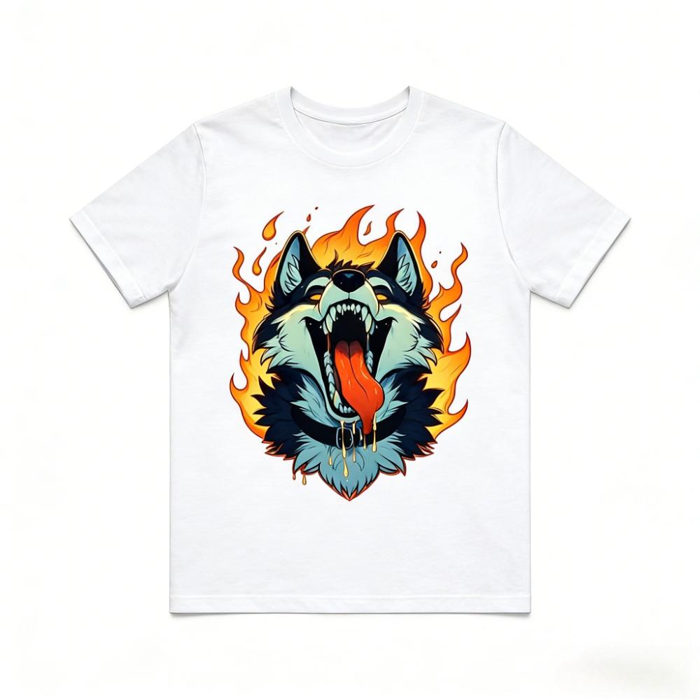 Yiff in Hell Furry Shirt Fursona Fandom Tshirt Hot Furry Wolf Printed TShirt Modern and Trendy Mens Tee Cosplay Role Play Tops