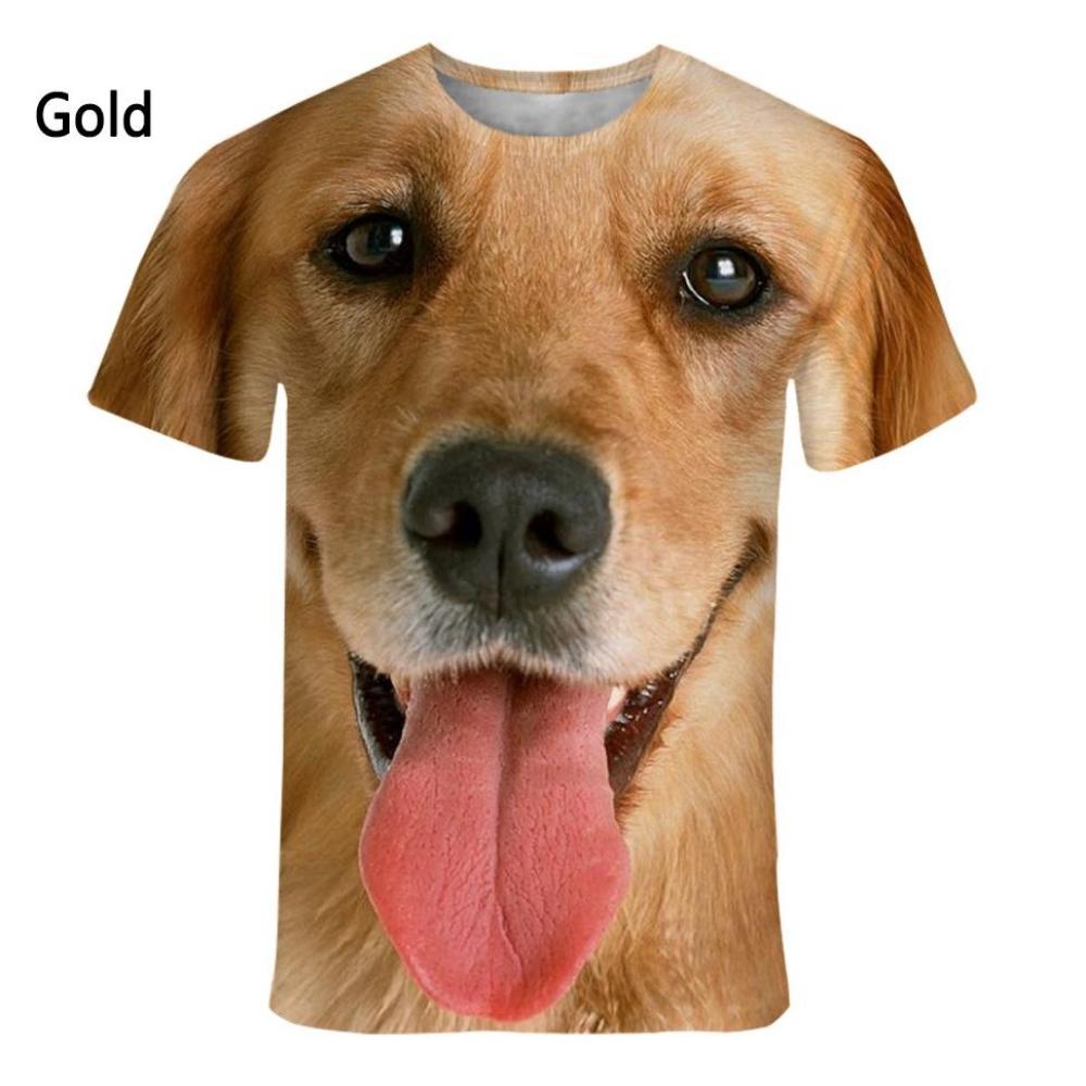 Nueva Moda Camiseta con Estampado 3D de Cara de Animal para Hombre y Mujer Verano Casual Manga Corta Mono Perro Gato León Camiseta con Estampado de Animales