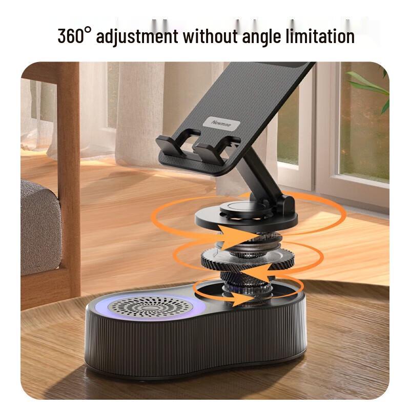 Newman 360° Rotating Foldable Bluetooth Speaker with Phone Stand