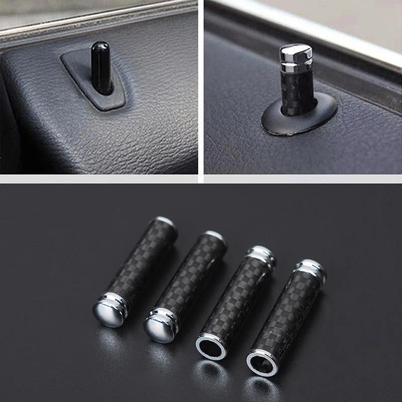 4 Stück Auto Tür Innen Pin Schloss Knopf Zieh-Pins Abdeckung Karbonfaser-Look Teile Für BMW E46 E39 E60 E90 E36 E53/34/30/70 X3 X4 X5/6