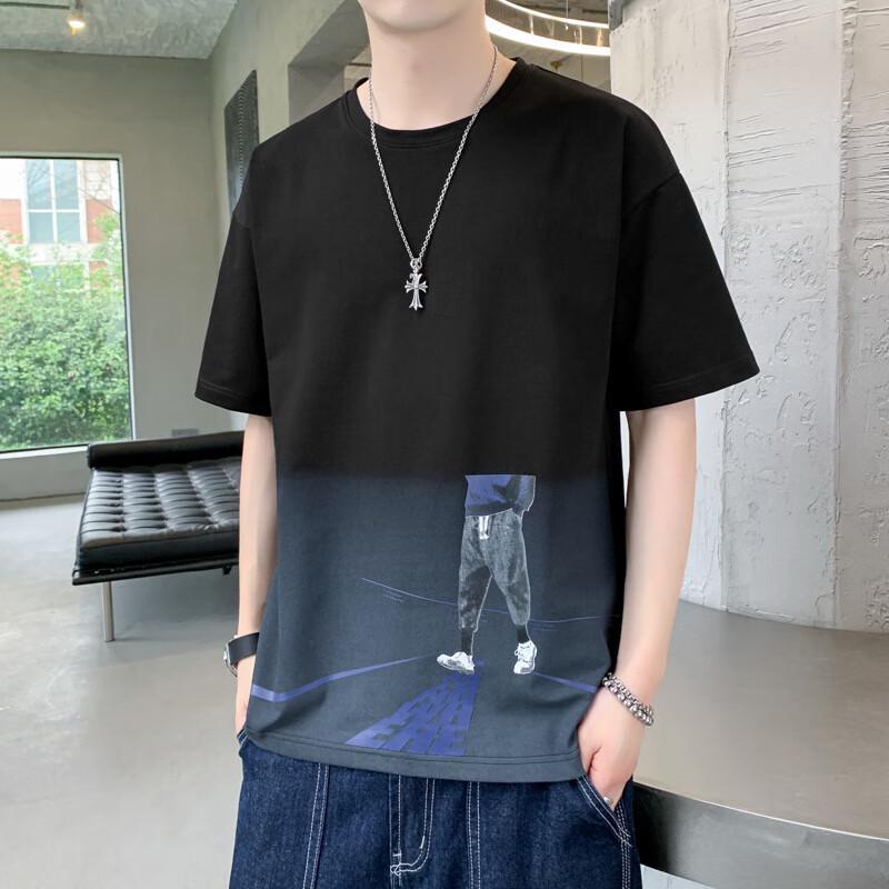 JIAOXIU Trendy Graphic Print Loose Short Sleeve T-Shirt