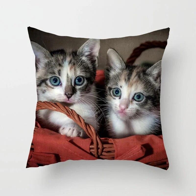 Cute Cat Sofa Pillowcase Cushion Cover     Bed Home Living Room Car Office