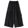 Dimanaf Spring Plus Size Women Wide Leg Pants High Waist Basic Elastic Pants Loose Casual Trousers Black Pants